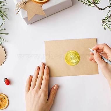 34 Sheets Self Adhesive Gold Foil Embossed Stickers(DIY-WH0509-030)-5