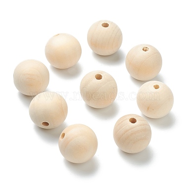 Wheat Round Wood Beads