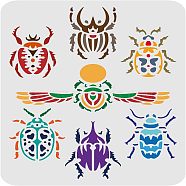 Plastic Reusable Drawing Painting Stencils Templates, for Painting on Fabric Tiles Floor Furniture Wood, Rectangle, Insects, 297x210mm(DIY-WH0202-374)