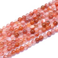 Natural South Red Agate Beads Strands, Round, 4mm, Hole: 0.7mm, about 86pcs/Strand, 15.55 inch(39.5cm)(G-K310-C03-4mm)