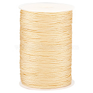 Elite 200 Yards Nylon Braided Threads, Chinese Knot Cord, Round, Light Khaki, 1.5mm, about 200.00 Yards(182.88m)/Roll(NWIR-PH0002-23D)