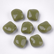 Acrylic Beads, Nuggets, Olive, 23.5x23x12.5mm, Hole: 2.5mm, about 125pcs/500g(OACR-S029-058F)