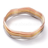 7Pcs Women's Simple Fashion Vacuum Plating 304 Stainless Steel Stackable Bangles, Mixed Color, Inner Diameter: 2-5/8 inch(6.7cm)(BJEW-O182-08M)