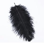 Ostrich Feather Costume Accessories, Dyed, Black, 30~35cm(FIND-R036-D-07)
