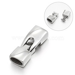 Smooth 304 Stainless Steel Snap Lock Clasps, Stainless Steel Color, 36x13x8mm, Hole: 10.5x6mm(STAS-E089-80P)