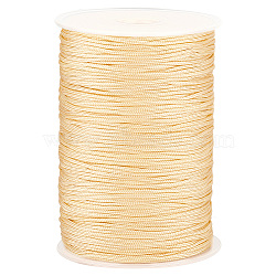 Elite 200 Yards Nylon Braided Threads, Chinese Knot Cord, Round, Light Khaki, 1.5mm, about 200.00 Yards(182.88m)/Roll(NWIR-PH0002-23D)