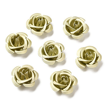 Aluminum Beads, Oxidation, Rose, Light Goldenrod Yellow, 15x15x9mm, Hole: 1.4mm