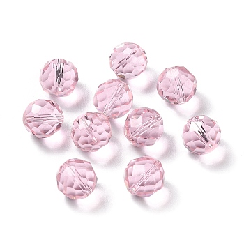 Glass Imitation Austrian Crystal Beads, Faceted, Round, Pearl Pink, 11.5mm, Hole: 1.4mm