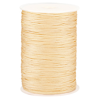Elite 200 Yards Nylon Braided Threads, Chinese Knot Cord, Round, Light Khaki, 1.5mm, about 200.00 Yards(182.88m)/Roll