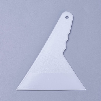 Plastic Scraper Tool, Triangle, White, 12x10x0.35cm, Hole: 0.5cm