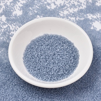 MIYUKI Delica Beads, Cylinder, Japanese Seed Beads, 11/0, (DB0381) Matte Transparent Shadow Gray Luster, 1.3x1.6mm, Hole: 0.8mm, about 2000pcs/10g