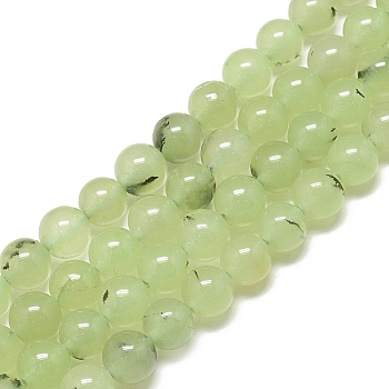 Natural Prehnite Beads Strands, Dyed, Round, 10mm, Hole: 1mm, about 40pcs/strand, 15.7 inch