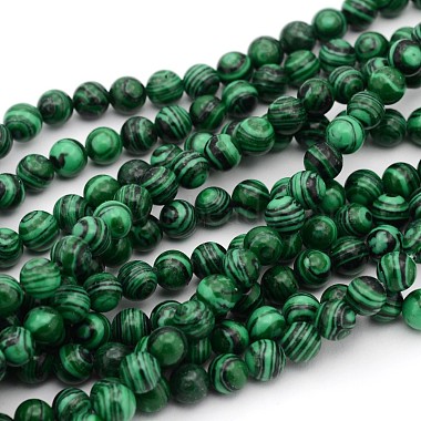 6mm Green Round Malachite Beads