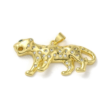Real 18K Gold Plated Clear Leopard Brass+Cubic Zirconia Pendants