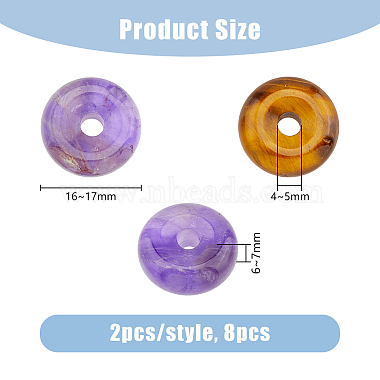 8Pcs 4 Styles Natural Gemstone European Pendants(G-DC0001-35)-2