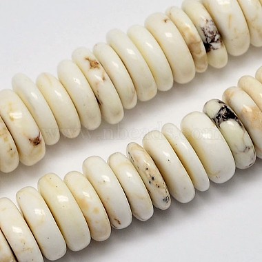 9mm Creamy White Disc Natural Turquoise Beads