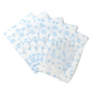 Plastic Zip Lock Bag, Storage Bags, Self Seal Bag, Top Seal, with Oval Shape Window, Rectangle, Beach Theme Pattern, Sky Blue, 23.2x16x0.15cm, Unilateral Thickness: 3.9 Mil(0.1mm)(OPP-B002-G03)