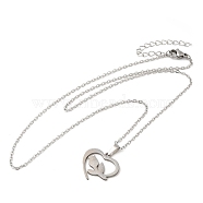 306 Stainless Steel Pendant Necklace for Women, Flower, 17.76 inch(45.1cm), pendants: 17.5x18.5mm.(NJEW-Q772-01P-05)