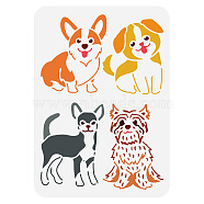 PET Hollow Out Drawing Painting Stencils, for DIY Scrapbook, Photo Album, Dog Pattern, 210x297mm(DIY-WH0422-0015)