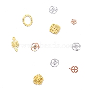 Nail Art Decoration Accessories, Manicure Brass Slice, Mixed Color, 3.3~7x3.3~5.5x0.4mm(MRMJ-XCP0001-05)