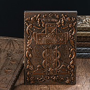 3D Embossed PU Leather Notebook, A5 Tarot Card Ace of Wands Pattern Journal, for School Office Supplies, Red Copper, 215x145mm(OFST-PW0009-010A)