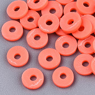 Handmade Polymer Clay Beads, for DIY Jewelry Crafts Supplies, Disc/Flat Round, Heishi Beads, Tomato, 6x1mm, Hole: 2mm, about 1175pcs/50g(X-CLAY-Q251-6.0mm-72)