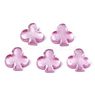 Spray Painted Transparent Resin Cabochons, Club, Flamingo, 9.5x10x3mm(CRES-S302-61C)