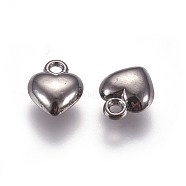 Tibetan Style Alloy Charms, Lead Free, Nickel Free and Cadmium Free, Heart, Gunmetal, 11.5mm long, 9mm wide, 4.5mm thick, hole: 1.5mm(EA526Y-NFB)