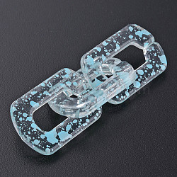 Transparent Acrylic Linking Rings, Quick Link Connectors, for Cable Chains Making, Twist Oval, Sky Blue, 30.5x20.5x4mm, Inner Diameter: 8x18mm(OACR-N009-017A-06)