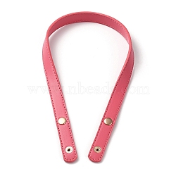 PU Leather Bag Handles, with Iron Snap Button, Light Coral, 62x1.95x0.6cm(DIY-B067-01G-10)