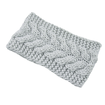 Polyacrylonitrile Fiber Yarn Warmer Headbands, Soft Stretch Thick Cable Knit Head Wrap for Women, Gainsboro, 210x110mm