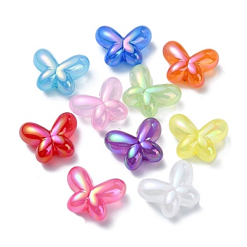 Imitation Jelly Acrylic Beads, Butterfly, Mixed Color, 19.5x25x11.5mm, Hole: 3mm