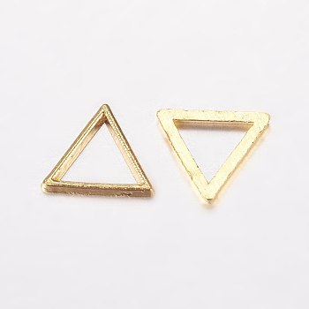 Alloy Linking Rings, Triangle, Golden, 10x11.5x1mm, Hole: 7x7.5mm