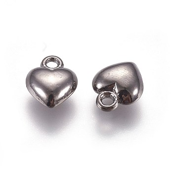 Tibetan Style Alloy Charms, Lead Free, Nickel Free and Cadmium Free, Heart, Gunmetal, 11.5mm long, 9mm wide, 4.5mm thick, hole: 1.5mm