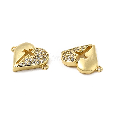 Brass Micro Pave Clear Cubic Zirconia Connector Charms(KK-E068-VB352)-3