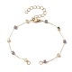 Handmade Brass Cube Beaded Link Chain Bracelet Making(AJEW-JB01150-40)-1
