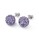 Gifts for Her Valentines Day 925 Sterling Silver Austrian Crystal Rhinestone Ball Stud Earrings for Girl(Q286H221)-1