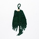 Christmas Theme Leaf Knitting Pendant Decorations(DIY-TAC0016-17)-1