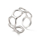 304 Stainless Steel Circle Ring Wrap Open Cuff Ring for Women(RJEW-E066-03P)-1