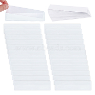 PVC Self-Adhesive Label Holder Pockets, Index Card Pockets, Adhesive Business Card Holders, with Paper Card, for Organizing and Protecting Cards, Picture, Vertical, Rectangle, White, 11x3x0.05cm(ABAG-WH0046-01)