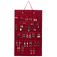 Soft Felt Wall-Mounted Earring Hanging Display Bags, Earring Organizer Holder, Holds Up to 300 Pairs, FireBrick, 70cm(AJEW-WH0020-69)