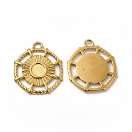 Ion Plating(IP) 304 Stainless Steel Pendant Cabochon Settings, Polygon, Real 18K Gold Plated, Tray: 4mm, 18x15.5x1.5mm, Hole: 1.6mm(STAS-A070-20G)