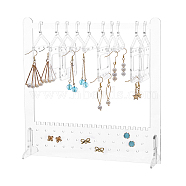 1 Set Transparent Acrylic Earring Hanging Display Stands, Clothes Hanger Shaped Earring Organizer Holder with 10Pcs 2 Styles Hangers, Clear, Finish Product: 20x6x20cm(EDIS-FH0001-09)