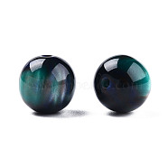 Resin Beads, Imitation Gemstone, Round, Light Sea Green, 12x11.5mm, Hole: 1.5~3mm(RESI-N034-01-M05)