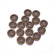 Alloy Spacer Beads, Cadmium Free & Nickel Free & Lead Free, Rondelle, Antique Bronze, 10x2mm, Hole: 3mm(PALLOY-A20080-AB-FF)