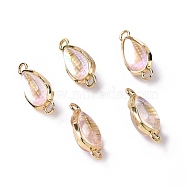 Transparent Acrylic Connector Charms, with Golden Tone Alloy Findings, Corn Links, Clear, 34x13x11.5mm, Hole: 3.5mm(OACR-E009-11G)