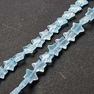 Transparent Glass Beads Strand, Star, Light Cyan, 10x10x4mm, Hole: 0.8mm, about 40pcs/strand, 13.39~14.17 inch(34~36cm)(GLAA-K057-01M)