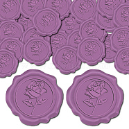 25Pcs Adhesive Wax Seal Stickers, Envelope Seal Decoration, For Craft Scrapbook DIY Gift, Old Rose, Flower, 30mm(DIY-CP0009-11B-09)