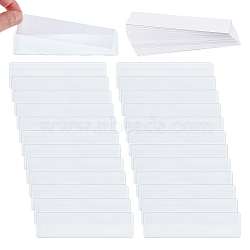 PVC Self-Adhesive Label Holder Pockets, Index Card Pockets, Adhesive Business Card Holders, with Paper Card, for Organizing and Protecting Cards, Picture, Vertical, Rectangle, White, 11x3x0.05cm(ABAG-WH0046-01)