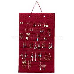 Soft Felt Wall-Mounted Earring Hanging Display Bags, Earring Organizer Holder, Holds Up to 300 Pairs, FireBrick, 70cm(AJEW-WH0020-69)